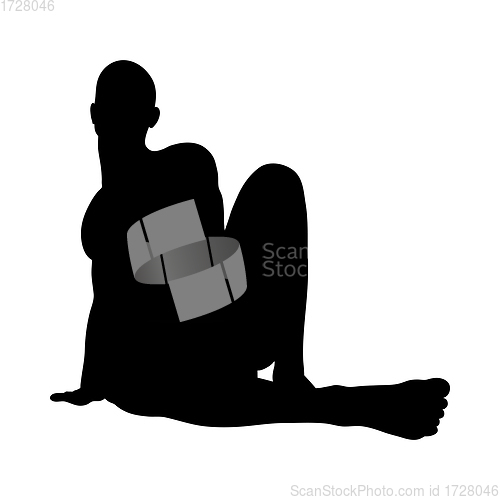 Image of Sitting Pose Man Silhouette