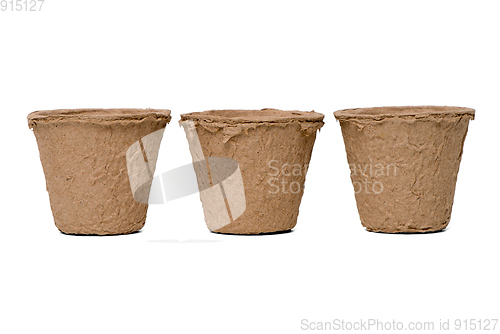 Image of Three paper recycle pots