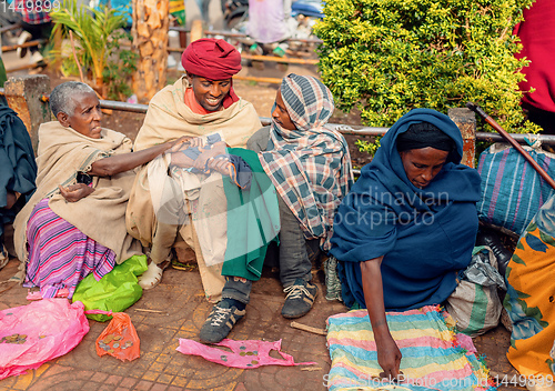 Image of Begging people on the street at Easter