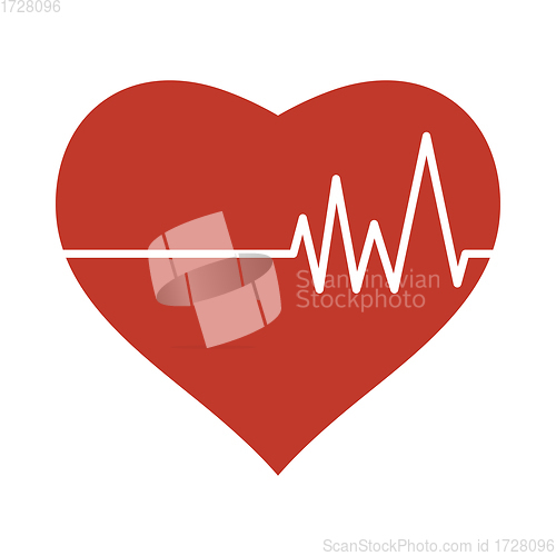 Image of Icon Of Heart With Cardio Diagram