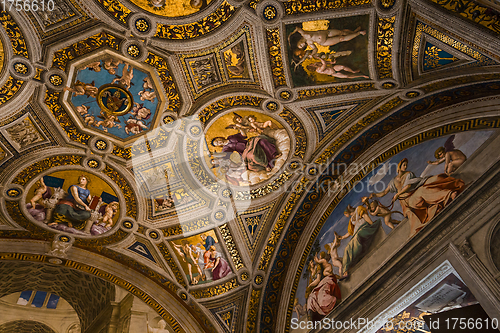 Image of interiors of Raphael rooms, Vatican museum, Vatican