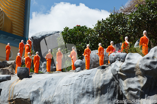 Image of Buddhist monk statues