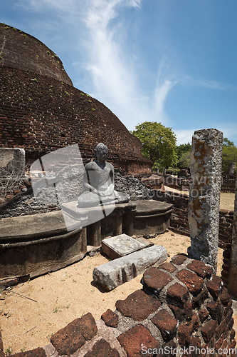 Image of Ancient Buddhist dagoba (stupe) Pabula Vihara. Sri Lanka