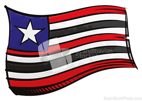 Image of Painted Maranhao flag waving in wind