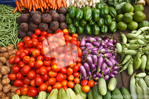 Image of Vegetable market. India