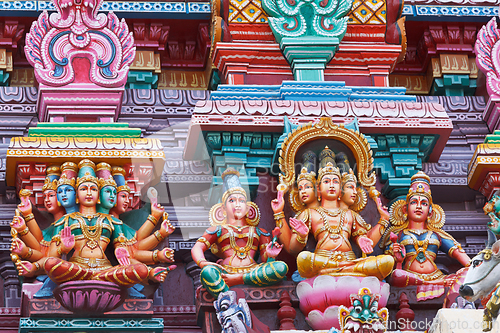 Image of Sculptures on Hindu temple tower