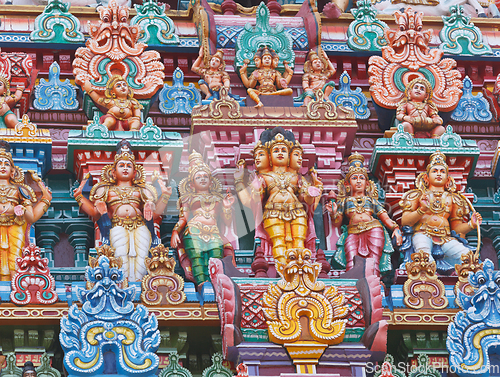 Image of Sculptures on Hindu temple tower