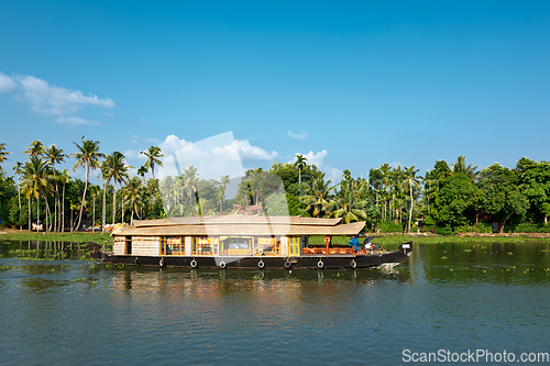 Image of Houseboat on Kerala backwaters, India