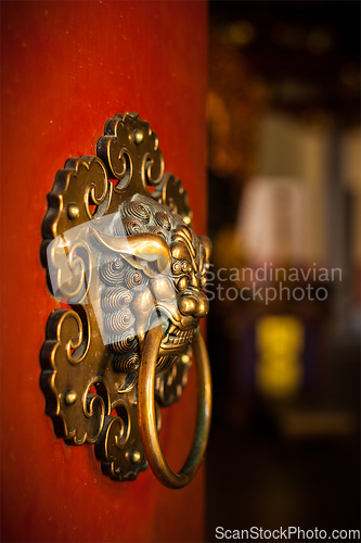 Image of Doorknob of the Buddhist temple