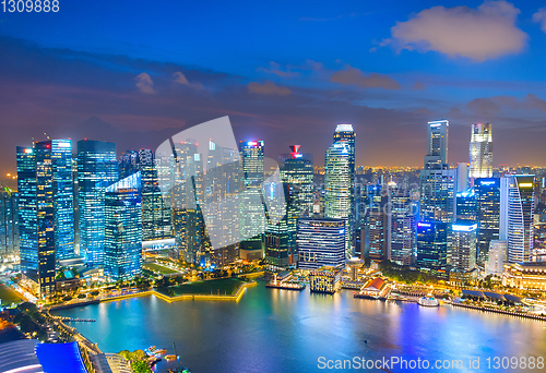 Image of Aerial Skyline Singapore Downtown cityscape