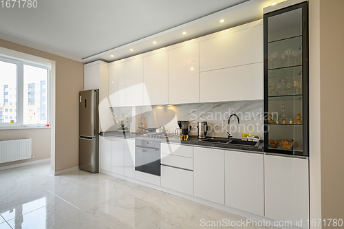 Image of White kitchen in classic style