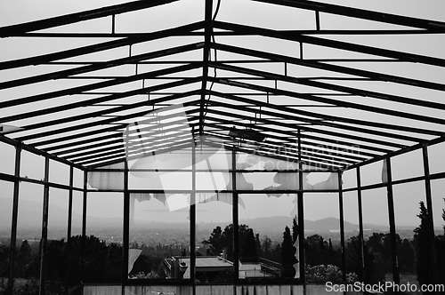 Image of leaden sky over Athens