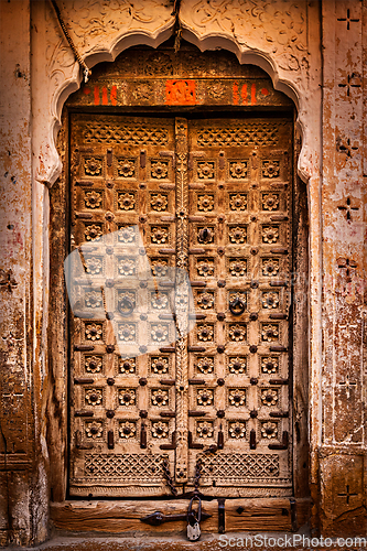 Image of Wooden old door vintage background