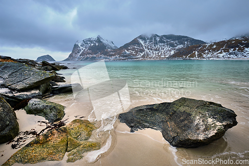 Image of Rocky coast of fjord in Norway