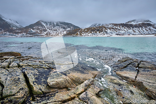 Image of Rocky coast of fjord in Norway