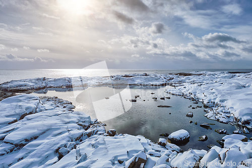 Image of Sea sunset in winter