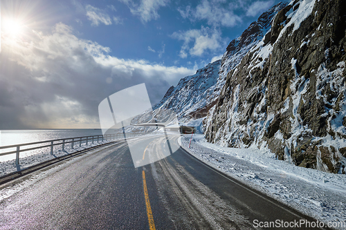 Image of Road in Norway in winter