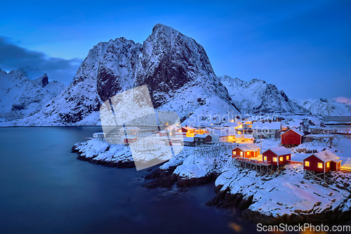 Image of Hamnoy fishing village on Lofoten Islands, Norway