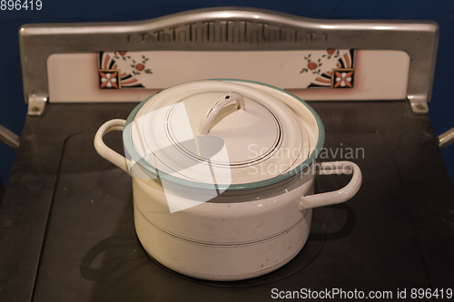 Image of Old metal cooking pot