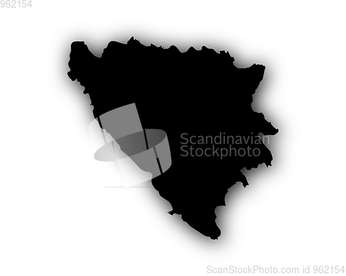 Image of Map of Bosnia and Herzegovina with shadow