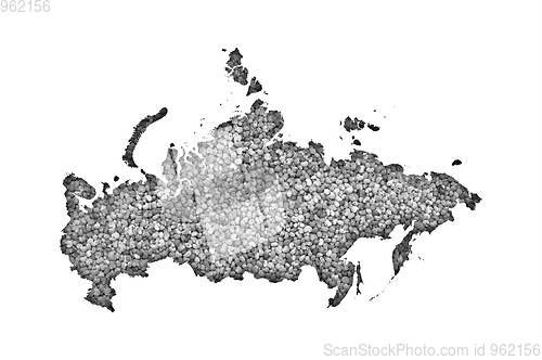 Image of Map of Russia on poppy seeds