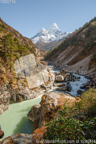 Image of Ama Dablam summit in Himalayas