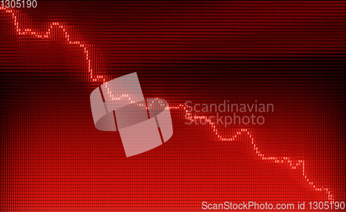 Image of Red Graph moving down on chart as recession or financial crisis 