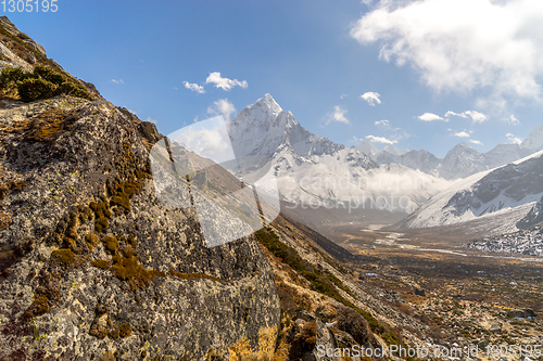 Image of Ama Dablam summit in Himalayas Nepal