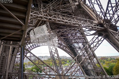 Image of Eiffel Tower structure, Paris, France