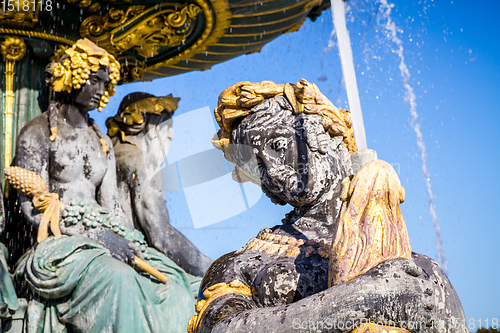 Image of Fountain of the Seas detail, Concorde Square, Paris