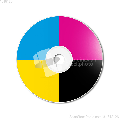 Image of CMYK CD - DVD on white background