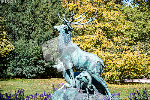 Image of Deer statue in Luxembourg Gardens, Paris, France