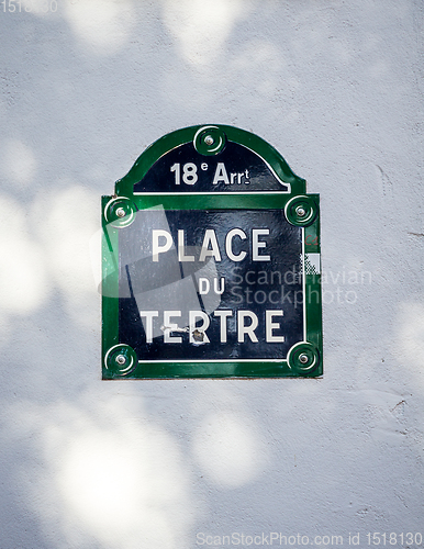 Image of Place du Tertre street sign, Paris, France