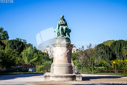 Image of Lamarck statue in the Jardin des plantes Park, Paris, France