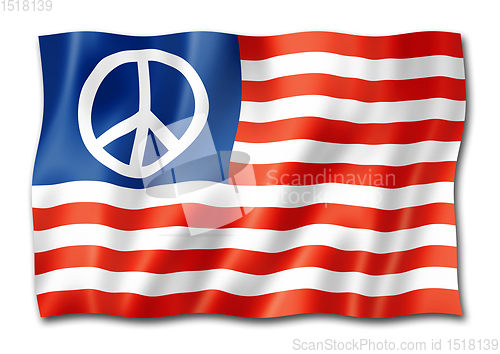 Image of United States peace flag isolated on white