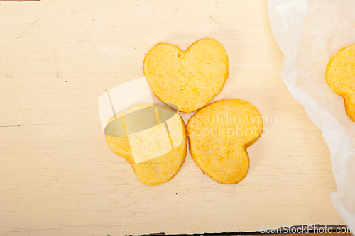 Image of heart shaped shortbread valentine cookies