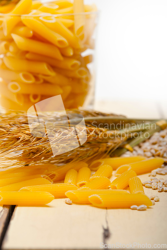 Image of Italian pasta penne with wheat