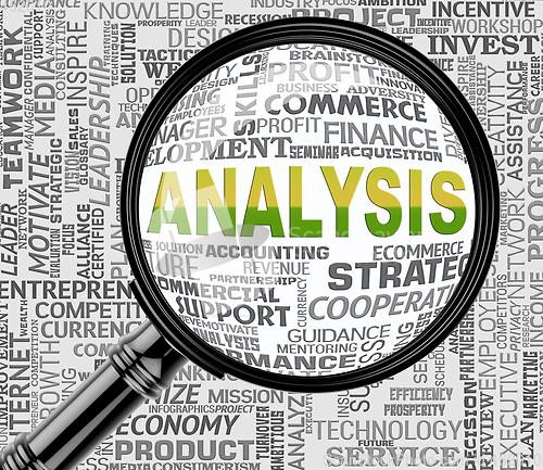 Image of Analysis Magnifier Represents Data Analyzing 3d Rendering