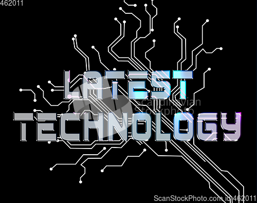 Image of Latest Technology Indicates New Digital Electronic Tech