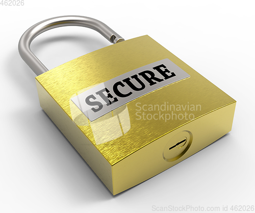 Image of Secure Padlock Indicates Restricted Protected 3d Rendering