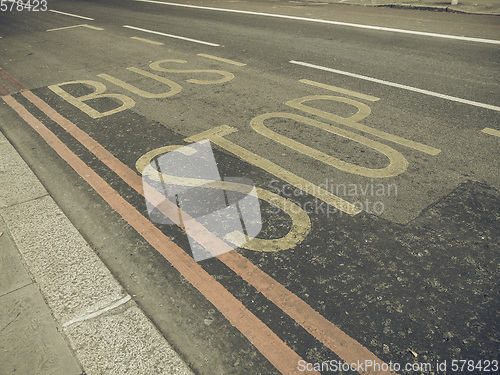 Image of Vintage looking Bus stop sign