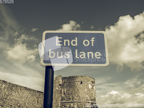 Image of Vintage looking End of bus lane