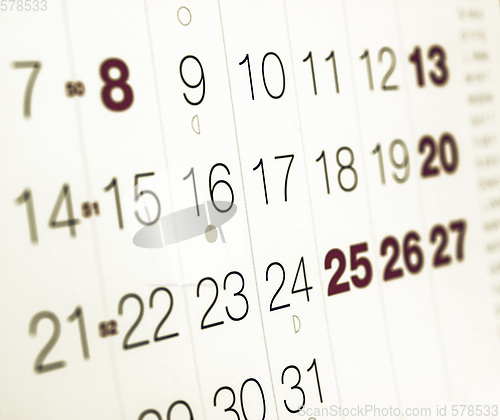 Image of Vintage looking Calendar