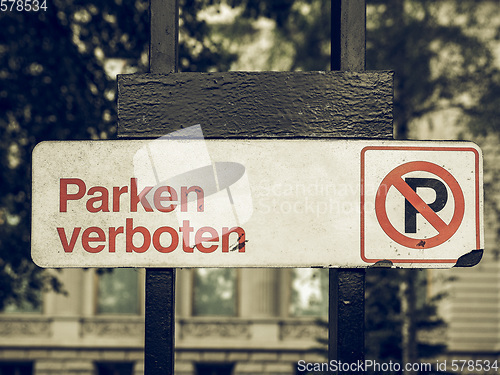 Image of Vintage looking No parking sign