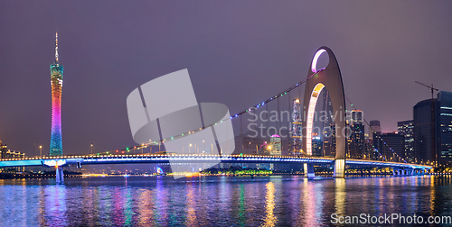 Image of Guangzhou skyline. Guangzhou, China