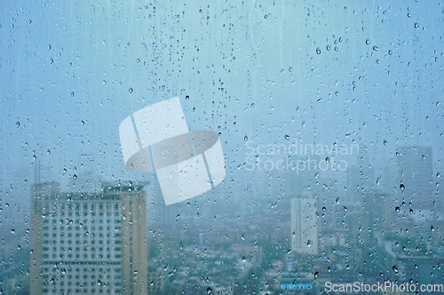 Image of Rain drops on window