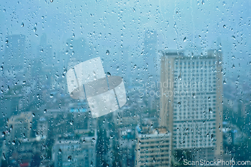 Image of Rain drops on window