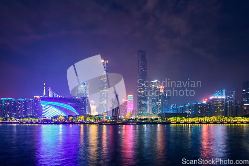 Image of Guangzhou skyline. Guangzhou, China