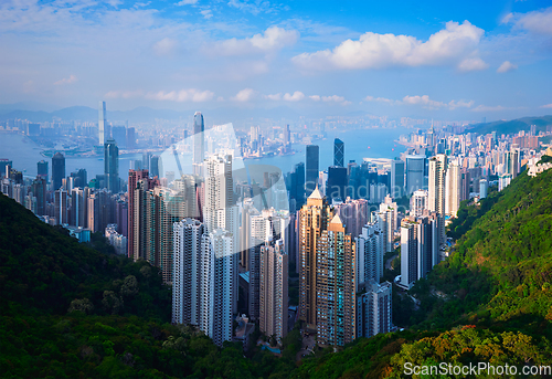 Image of Hong Kong skyscrapers skyline cityscape view