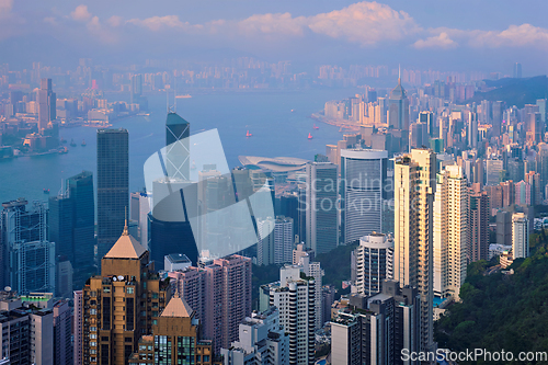 Image of Hong Kong skyscrapers skyline cityscape view